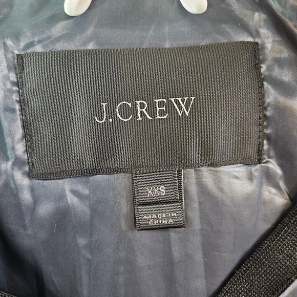 J Crew Puffer‎ Vest Women XXS Black Trim Dark Gray - Picture 2 of 10
